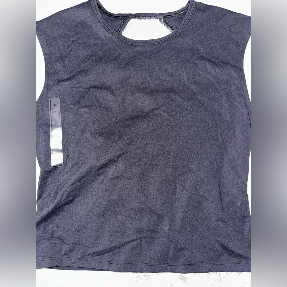CALIA Open Back Inspire Pure Black Sleeveless Tank - NWT Size Large